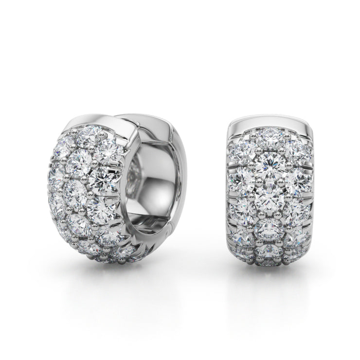 Round Diamond Huggie Earrings
