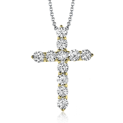 Cross Pendant in 14k Gold with Diamonds