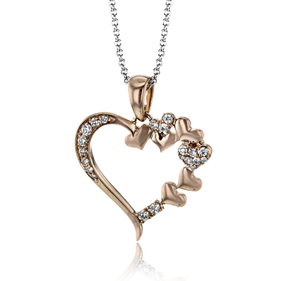 Heart Pendant in 14k Gold with Diamonds