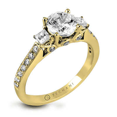 ZR446 Engagement Ring in 14k Gold with Diamonds