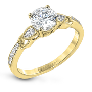 ZR1472 Engagement Ring in 14k Gold with Diamonds