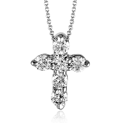 ZP263 Cross Pendant in 14k Gold with Diamonds