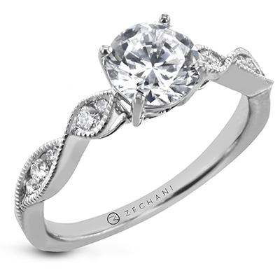 ZR2106 Engagement Ring in 14k Gold with Diamonds