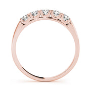 14K Rose Gold 5-Stone Diamond Wedding Ring
