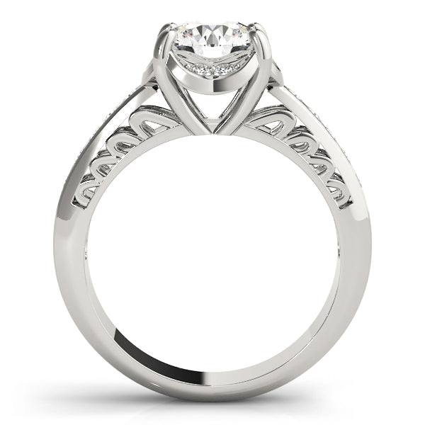 Single Row Diamond Engagement Ring