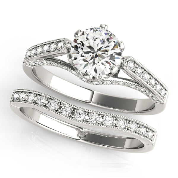 Single Row Diamond Engagement Ring