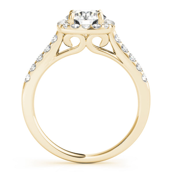 18K Yellow Gold 1.5ctw Round Diamond Halo Ring