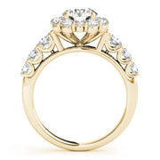 18K Yellow Gold 2 CT Diamond Halo Engagement Ring
