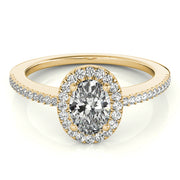 14K Yellow Gold Oval Diamond Engagement Ring