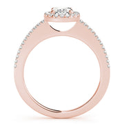 Rose Gold 0.5 ctw Oval Diamond Halo Engagement Ring