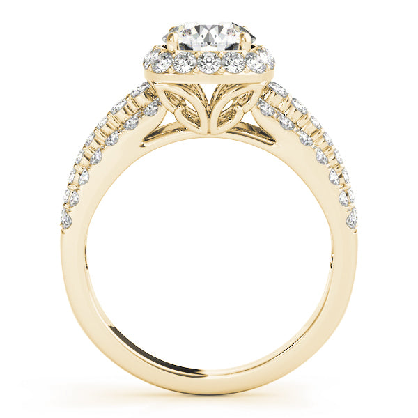 18K Yellow Gold 1 ct Diamond Halo Engagement Ring