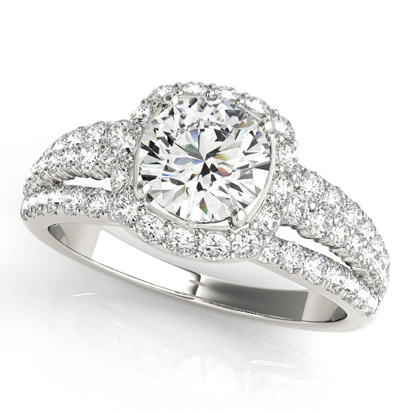 Round Diamond Halo Engagement Ring