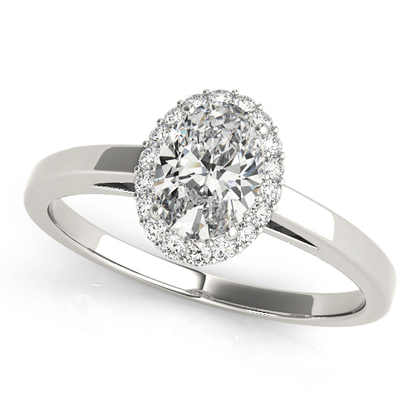 Platinum 1/5 ct tw Halo Diamond Engagement Ring