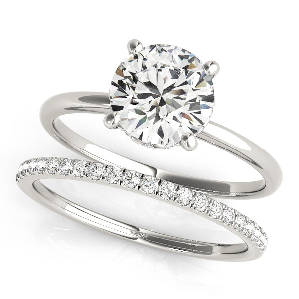 Single Row Diamond Engagement Ring