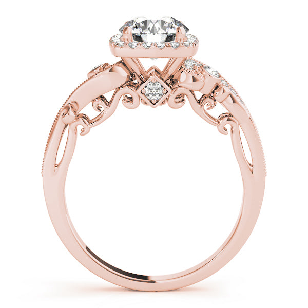 14K Rose Gold 1.33ctw Diamond Halo Engagement Ring