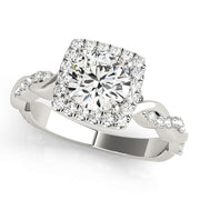 Round Diamond Halo Engagement Ring