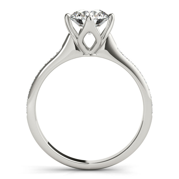 Single Row Diamond Engagement Ring