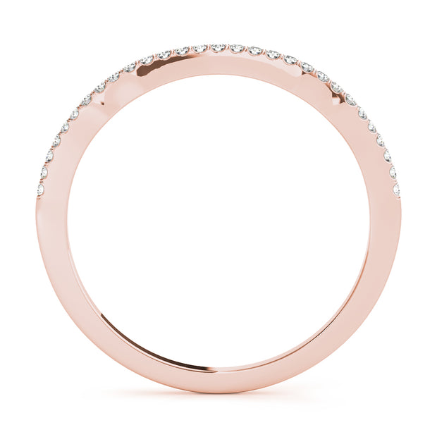 18K Rose Gold 1/10 ct tw Diamond Wedding Ring