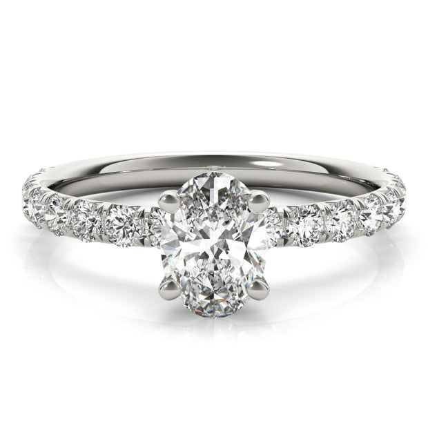 Single Row Diamond Engagement Ring