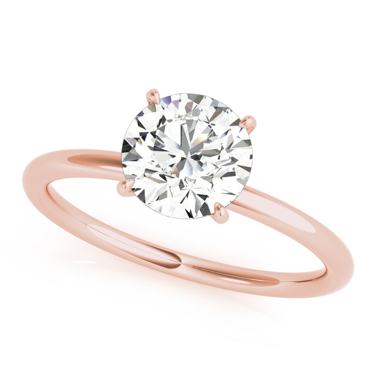 14K Rose Gold Round Diamond Halo Engagement Ring
