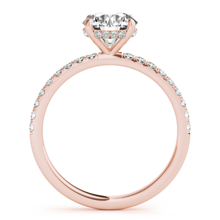 18K Rose Gold 1.25 ctw Diamond Halo Engagement Ring