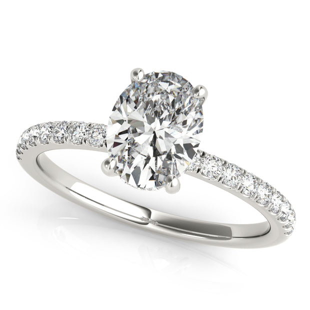 Platinum 1/3 ct tw Halo Diamond Engagement Ring