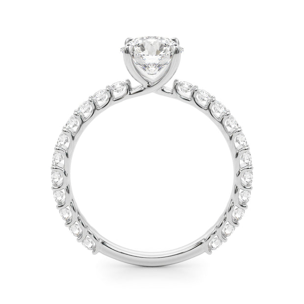 Single Row Diamond Engagement Ring