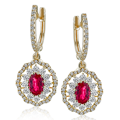 Color Earring in 14k Gold with Diamonds