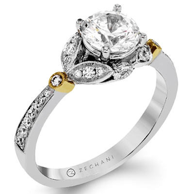 Engagement Ring in 14k Gold with Diamonds