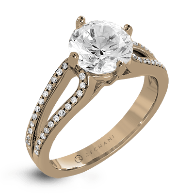 ZR1243 Engagement Ring in 14k Gold with Diamonds