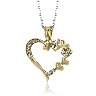 Heart Pendant in 14k Gold with Diamonds