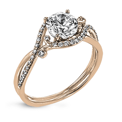 ZR1696 Engagement Ring in 14k Gold with Diamonds