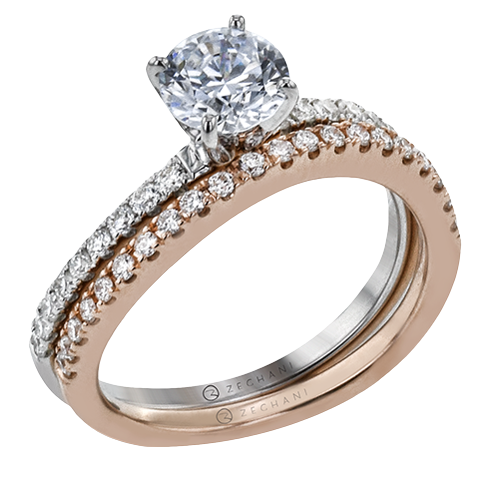 ZR1690 Wedding Set in 14k Gold with Diamonds