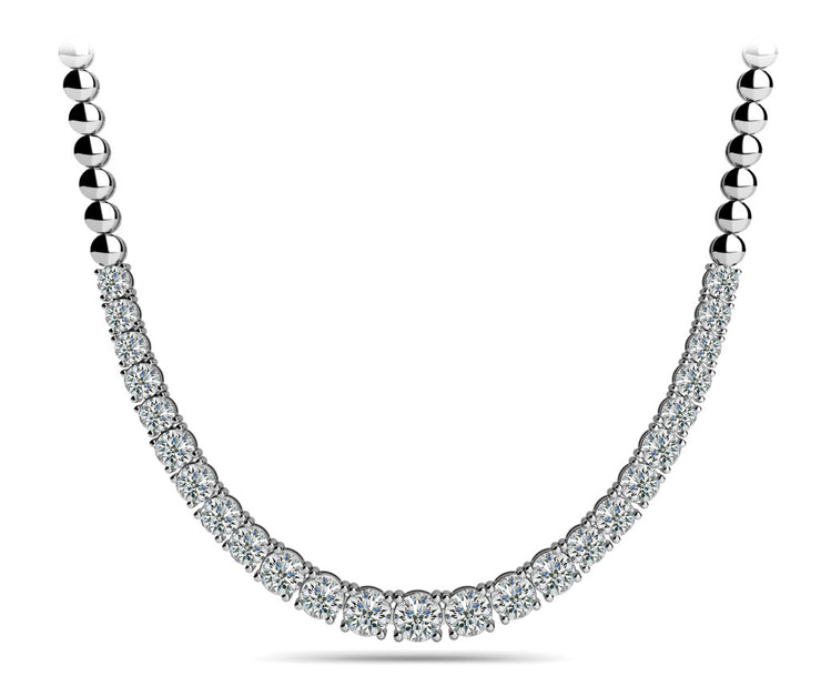 Round Diamond Multi-Stone Graduating Necklace