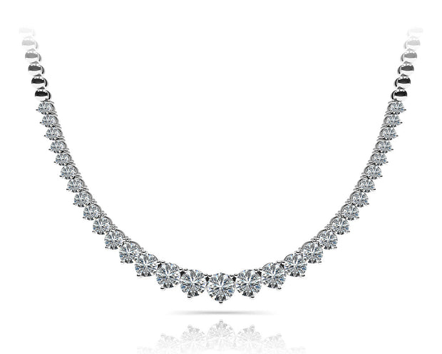 Round Diamond Multi-Stone Graduating Necklace