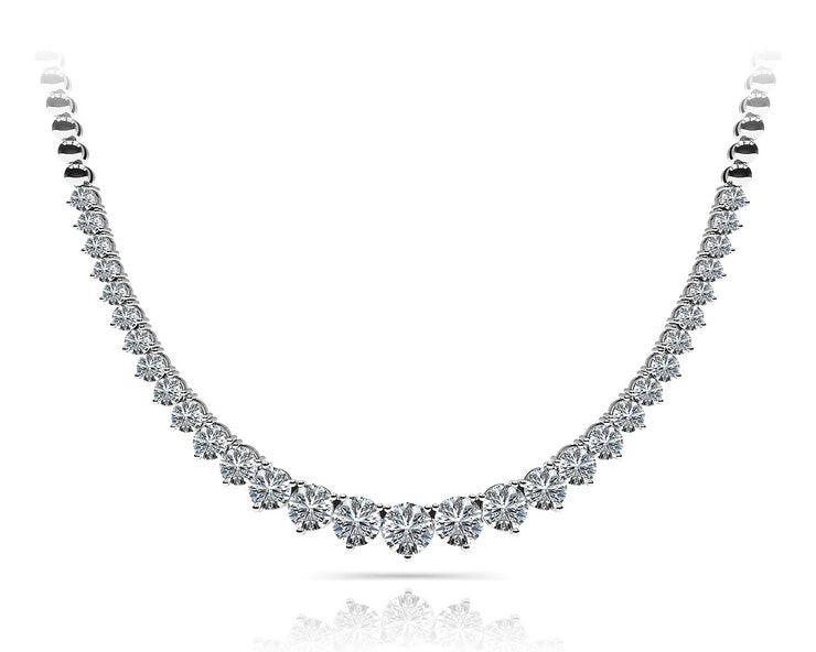 Round Diamond Multi-Stone Graduating Necklace