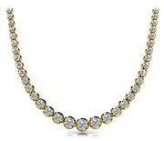 14K Yellow Gold Round Diamond Fashion Necklace