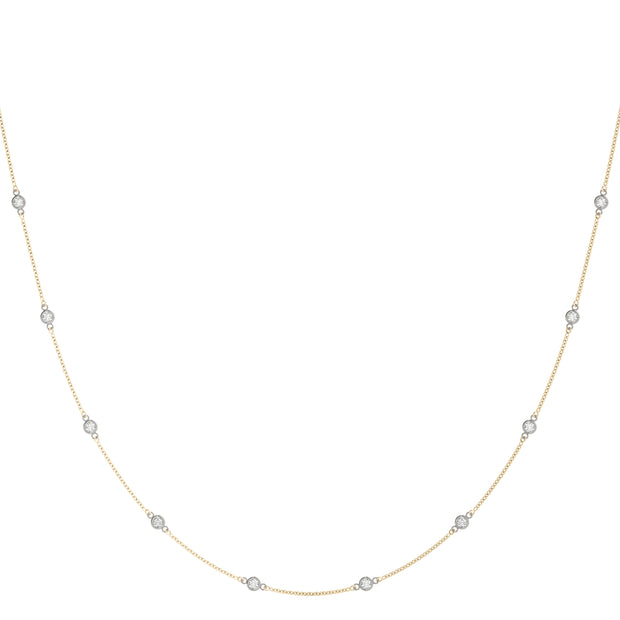 14K Rose Gold 1 ct Diamond Chain Necklace