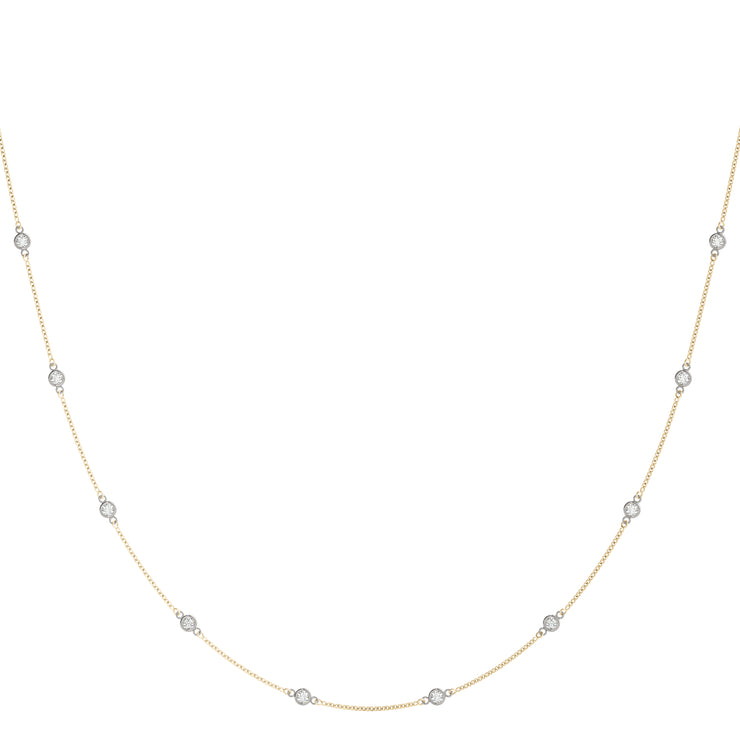 14K Rose Gold 1 ct Diamond Chain Necklace