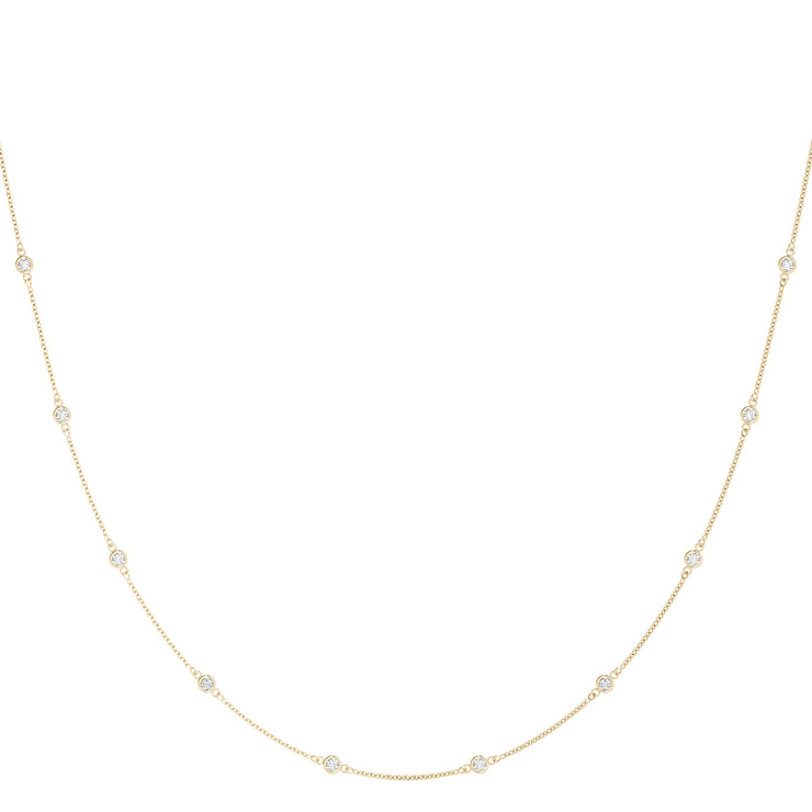 14K Yellow Gold 1 ct Diamond Fashion Necklace