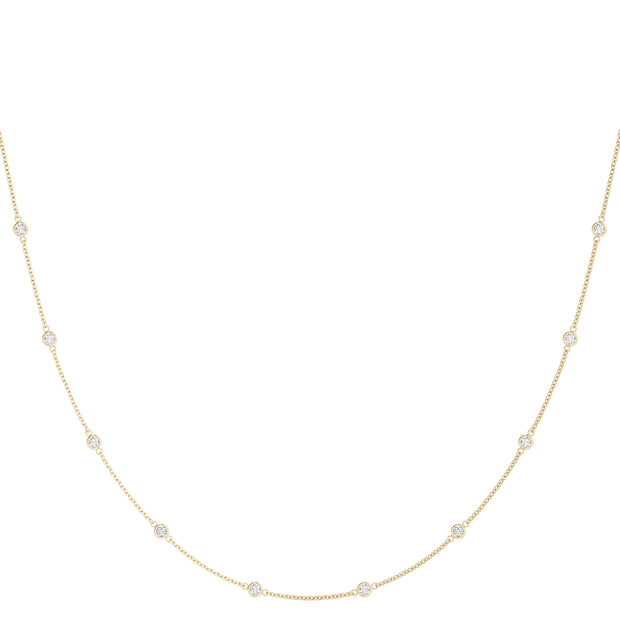 14K Yellow Gold 1 ct Diamond Fashion Necklace