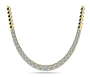 14K Yellow Gold Round Diamond Fashion Necklace