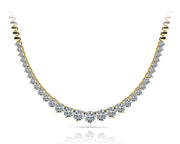 14K Yellow Gold Round Diamond Fashion Necklace