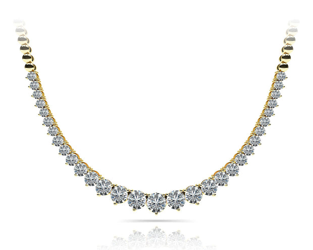 14K Yellow Gold Round Diamond Fashion Necklace