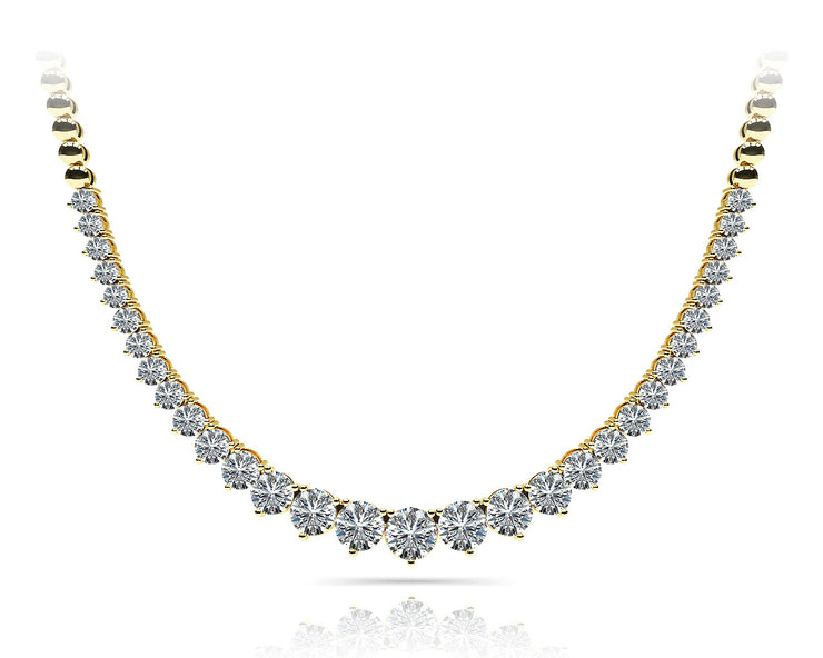 14K Yellow Gold Round Diamond Fashion Necklace