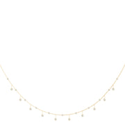 14K Yellow Gold Round Diamond Fashion Necklace