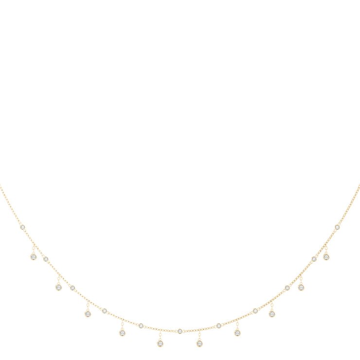 14K Yellow Gold Round Diamond Fashion Necklace