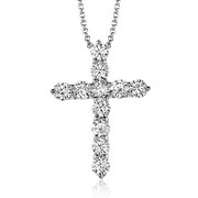 Cross Pendant in 14k Gold with Diamonds