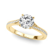 Single Row Diamond Engagement Ring