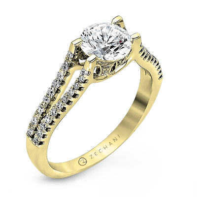 ZR108 Engagement Ring in 14k Gold with Diamonds